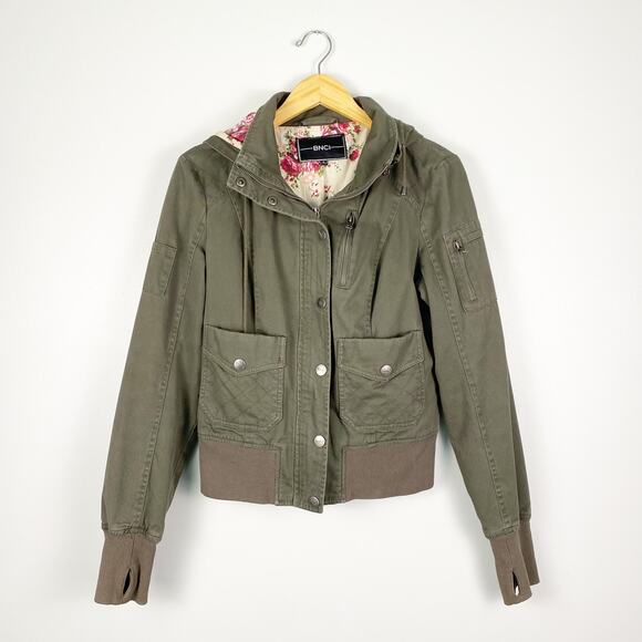 BNCI by Blanc Noir Quilted Utility Hoodie Jacket Small - Picture 1 of 7